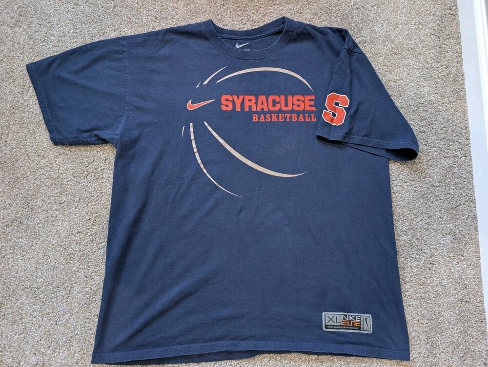 Nike Elite Syracuse Orange Basketball T Shirt Mens XL Loose Fit Navy NCAA Tee...